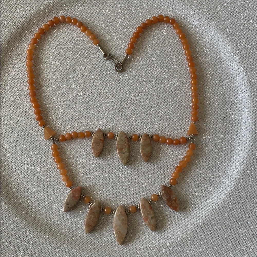 Earthy Beaded Statement Necklace